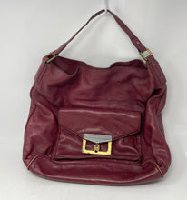 Load image into Gallery viewer, Authentic Marc By Marc Jacobs Womens Burgundy Leather Shoulder Handbags Damaged