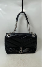 Load image into Gallery viewer, Rebecca Minkoff Womens Edie Black Leather Quilted Double Handle Shoulder Handbag
