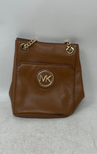 Load image into Gallery viewer, Michael Kors Womens Brown Leather Inner Pocket Chain Strap Shoulder Handbag