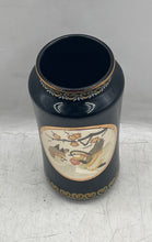 Load image into Gallery viewer, The Art Chokin Black Gold-Tone Bird Design Decorative Japanese Porcelain Vase