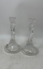 Load image into Gallery viewer, RCR Royal Crystal Rock Glass Clear Candle Stick Holders Set Of 2 Pcs