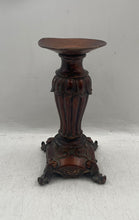 Load image into Gallery viewer, Antique Giftcraft Wood Decorative Pillar Candlestick Holder With Candle Included