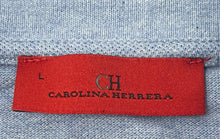 Load image into Gallery viewer, Authentic Carolina Herrera Mens Blue Cotton Short Sleeve Polo Shirt Size L