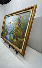 Load image into Gallery viewer, Vintage Forest Waterfall Landscape Canvas Framed Painting Signed By Artist