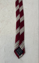 Load image into Gallery viewer, Alexander Julian Mens Burgundy Multi Striped Keeper Loop Adjustable Pointed Tie