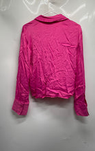 Load image into Gallery viewer, Zara Womens Pink Long Sleeve Collared Button Front Blouse Top Size Medium