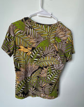 Load image into Gallery viewer, Chico's Womens Multicolor Printed Cotton Short Sleeve V-Neck Blouse Top Size 0