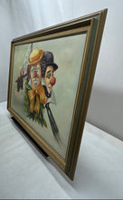 Load image into Gallery viewer, Signed And Framed Wall Hanging Art Canvas Painting Of Clowns By Stephen