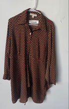 Load image into Gallery viewer, Michael Kors Womens Brown Printed Collared Long Sleeve Shirt Dress Size XL
