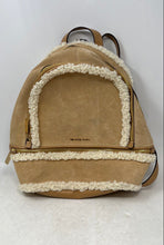 Load image into Gallery viewer, Michael Kors Womens Rhea Brown Suede Adjustable Strap Zip-Around Lined Backpack