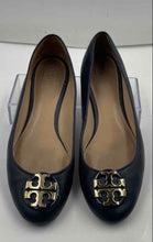 Load image into Gallery viewer, Authentic Tory Burch Womens Blue Leather Slip-On Ballet Flats Size 8.5 Damaged