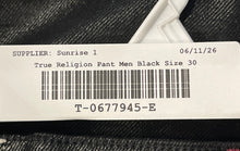 Load image into Gallery viewer, True Religion Rocco Mens Black Coated Denim Relaxed Fit Skinny Leg Jeans Size 30