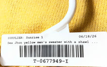 Load image into Gallery viewer, Sean John Mens Yellow Long Sleeve Shawl Collar Knitted Pullover Sweater Size 2XL