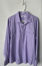 Load image into Gallery viewer, Calvin Klein Mens Purple Long Sleeve Pockets Collared Button-Up Shirt Size XL
