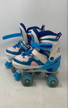 Load image into Gallery viewer, Sulifeel Girls White Blue Glitter Adjustable Roller Skates Size 10C-13C