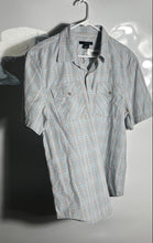 Load image into Gallery viewer, Calvin Klein Mens Gray Plaid Print Short Sleeve Button-Up Shirt Size XL