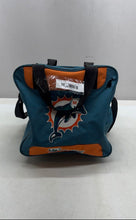 Load image into Gallery viewer, Ebonite Blue White Black Swirl Pattern Bowling Ball In Miami Dolphins Bag