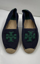 Load image into Gallery viewer, Authentic Tory Burch Womens Navy Blue Slip-On Espadrille Flats Size 10M Worn