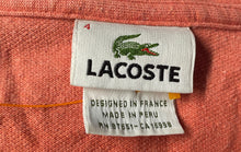 Load image into Gallery viewer, Lacoste Mens Orange Cotton Collared Short Sleeve Golf Polo Shirt Size 4