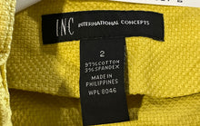 Load image into Gallery viewer, INC International Concepts Womens Yellow Ruffle Trim Open Front Jacket Size 2