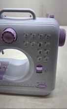 Load image into Gallery viewer, White Purple Mini Portable Sewing Machine 12 Built-In Stitches Untested