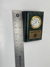 Load image into Gallery viewer, Benchmark Table Clock Embedded in Marble Stone.
