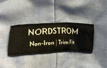 Load image into Gallery viewer, Nordstrom Mens Blue Cotton Non-Iron Trim Fit Dress Shirt Size 16.5 36/37