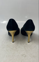 Load image into Gallery viewer, Laundry By Shelli Segal Womens Black Yellow Open Toe Slip-On Pump Heels Size 7M