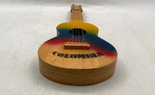Load image into Gallery viewer, Colombia Flag Painted Wood 6-String Folk Music Miniature Toy Guitar Instrument