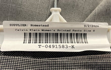 Load image into Gallery viewer, Calvin Klein Womens Gray Printed Pleated Front Classic Slim Leg Dress Pants Sz 8
