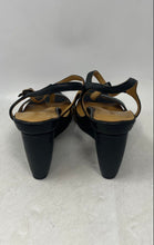 Load image into Gallery viewer, L'Amour Des Pieds Womens Idelle Black Leather Wedge Platform Sandals Size 9M