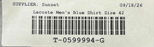 Load image into Gallery viewer, Lacoste Mens Blue Tailored Fit Long Sleeve Collared Dress Shirt Size 42