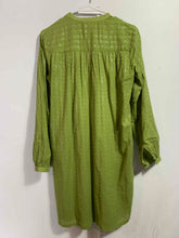 Load image into Gallery viewer, Style & Co Womens Green Textured Long Sleeve Quarter Button Shift Dress Size XS