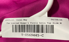 Load image into Gallery viewer, The Limited Womens Fuchsia Satin Cap Sleeve Boat Neck Pullover Blouse Top Size M