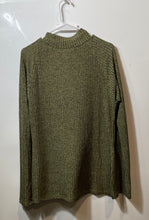 Load image into Gallery viewer, DKNY Womens Green Mock Neck Long Sleeve Cut Out Pullover Sweater Size L