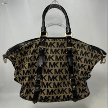 Load image into Gallery viewer, Michael Kors Womens Bedford Brown Monogram Print Top Handle Satchel Purse