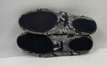Load image into Gallery viewer, Authentic Tory Burch Womens Black Gray Snakeskin Ballet Flats Size 10.5M Damaged
