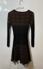 Load image into Gallery viewer, New York & Company Womens Brown Black Long Sleeve Pullover Sweater Dress Size XS