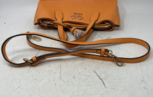 Load image into Gallery viewer, Nine West Womens Orange Leather Inner Pocket Tassel Double Handle Shoulder Bag