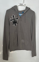 Load image into Gallery viewer, Rock & Roll Cowgirl Womens Gray Long Sleeve Full-Zip Hoodie Size Large