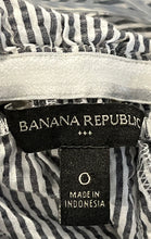 Load image into Gallery viewer, Banana Republic Womens Gray White Striped Off The Shoulder Shift Dress Size 0