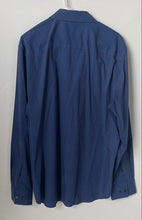Load image into Gallery viewer, Calvin Klein Mens Blue Striped Performance Stretch Non-Iron Button-Up Shirt XL