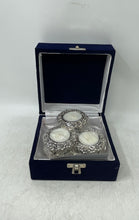 Load image into Gallery viewer, Belirams Silver Tone Floral Design Home Decor Metal Holders Candles Set