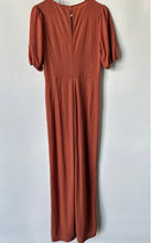Load image into Gallery viewer, Mango Womens Rust-Orange Short-Sleeve V-Neck One-Piece Jumpsuit Size M