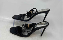 Load image into Gallery viewer, JLO By Jennifer Lopez Womens Frina Black Ankle Tie High Strappy Heels Size 9.5M