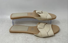 Load image into Gallery viewer, Zara Womens Beige Leather Open Toe Slip-On Crossed Strap Flat Sandals Size EU 35