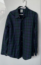 Load image into Gallery viewer, Brooks Brothers Mens Green Blue Plaid Long Sleeve Collared Button-Up Shirt Sz L