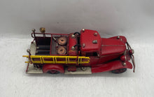 Load image into Gallery viewer, Vintage Red Metal Model Handcrafted Engine Ladder Hose Bell Rustic Fire Truck