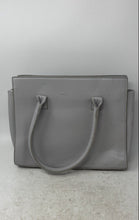 Load image into Gallery viewer, C Womens Gray Floral Leather Bottom Studs Inner Pockets Top Handle Satchel Bag