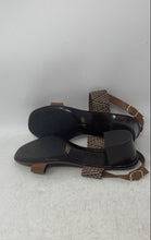 Load image into Gallery viewer, Italian Shoemakers Womens Brown Open Toe Block Heel Slingback Sandals Size 8